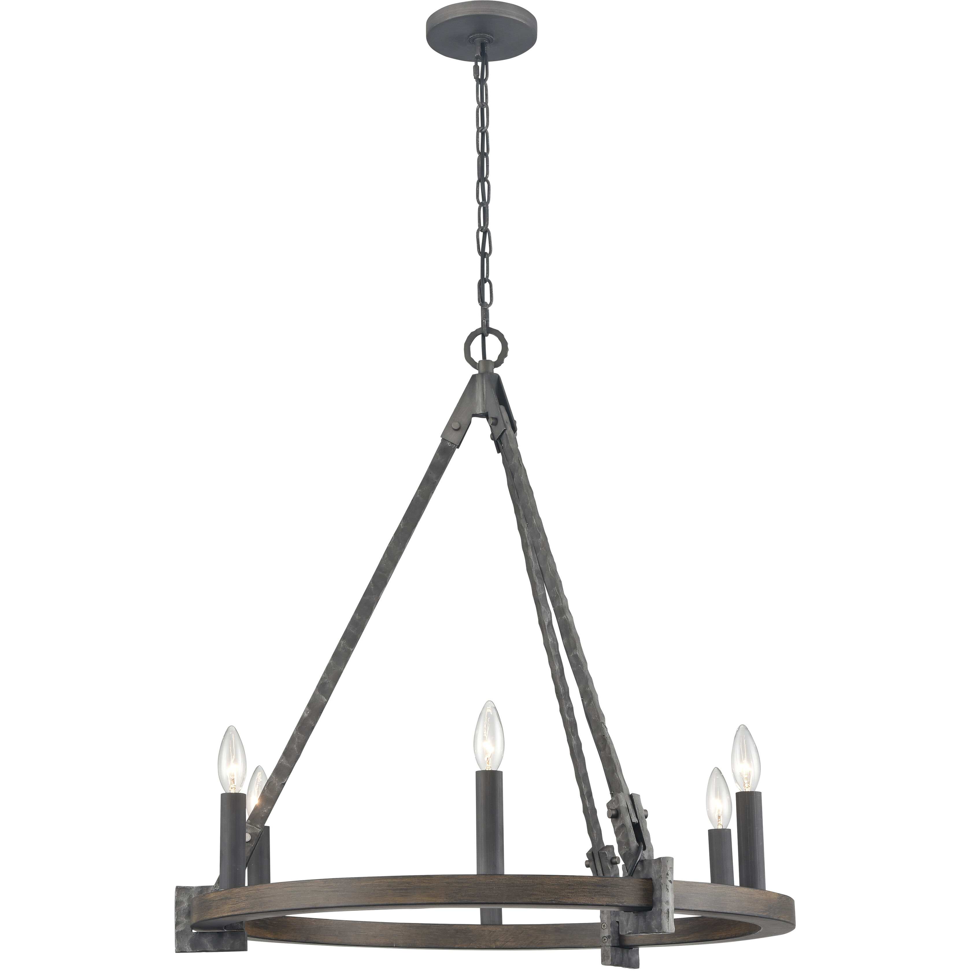 Harwell 6 Light 28.75 inch Antique Millwood Chandelier Ceiling Light