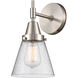 Caden 1 Light 6 inch Satin Nickel Sconce Wall Light in Seedy Glass