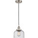 Edison Bell LED 8 inch Brushed Satin Nickel Mini Pendant Ceiling Light