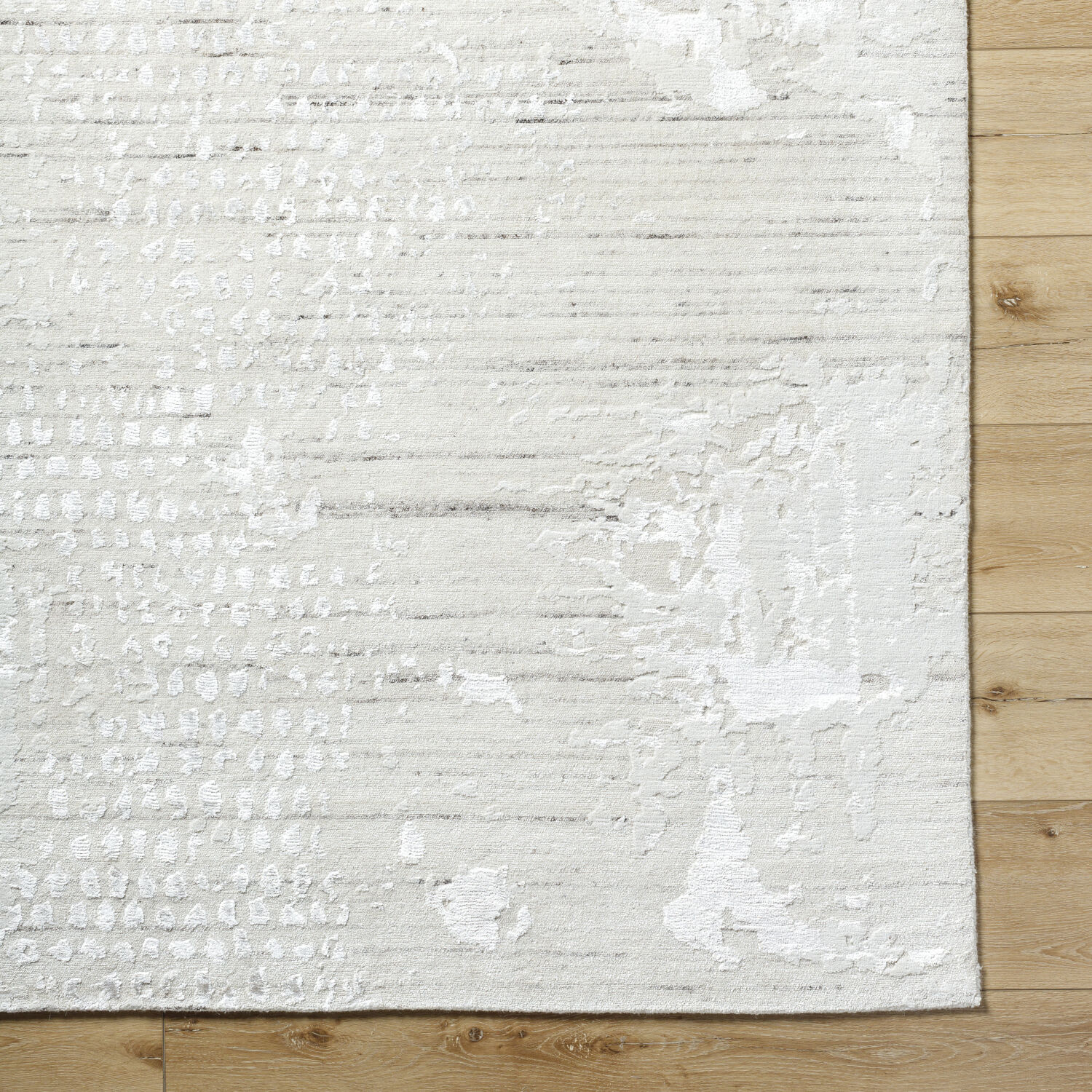 Jaylin 108 X 72 inch Light Silver / White / Silver Handmade Rug in 6 x 9