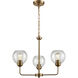 Astoria 3 Light 23 inch Satin Gold Chandelier Ceiling Light
