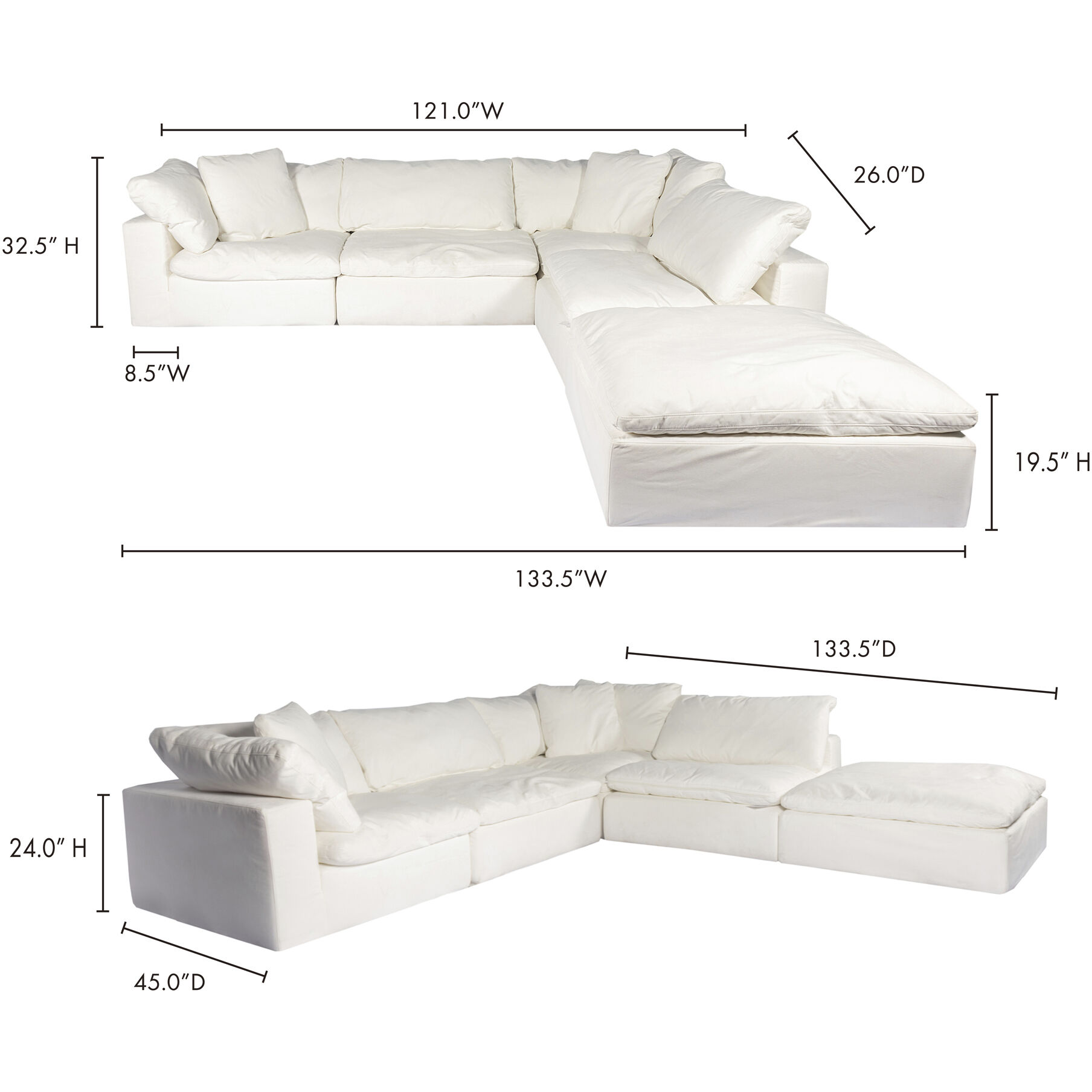 Clay Dream White Modular Sectional