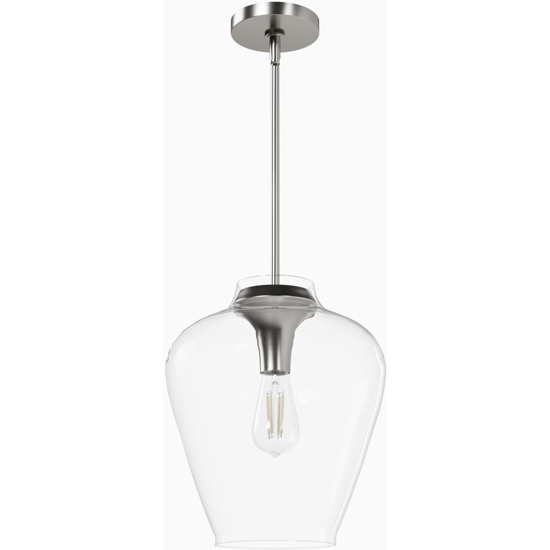 Vidria 1 Light 12 inch Brushed Nickel Pendant Ceiling Light, Medium