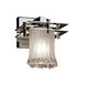 Metropolis 1 Light 6.5 inch Polished Chrome Wall Sconce Wall Light in White Frosted (Veneto Luce), Cylinder with Rippled Rim, Incandescent
