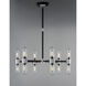 Dual 12 Light 26.25 inch Black/Brushed Aluminum Outdoor Chandelier