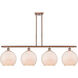 Ballston Large Farmhouse Chicken Wire LED 48 inch Antique Copper Island Light Ceiling Light, Ballston