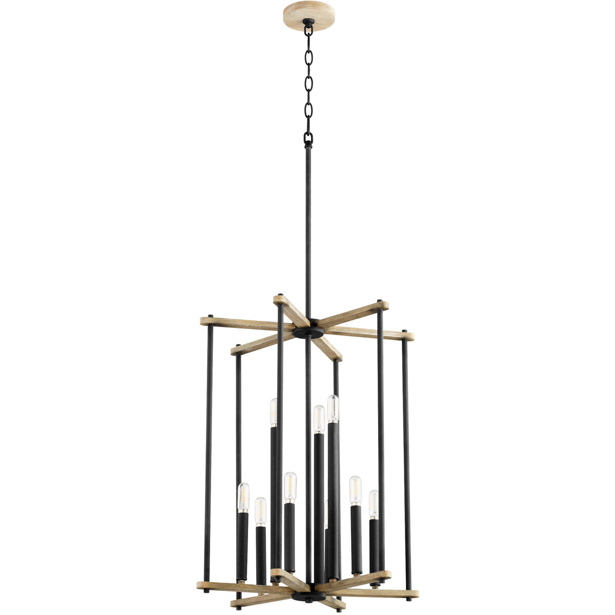 Silva 9 Light 19 inch Noir with Weathered Oak Entry Ceiling Light