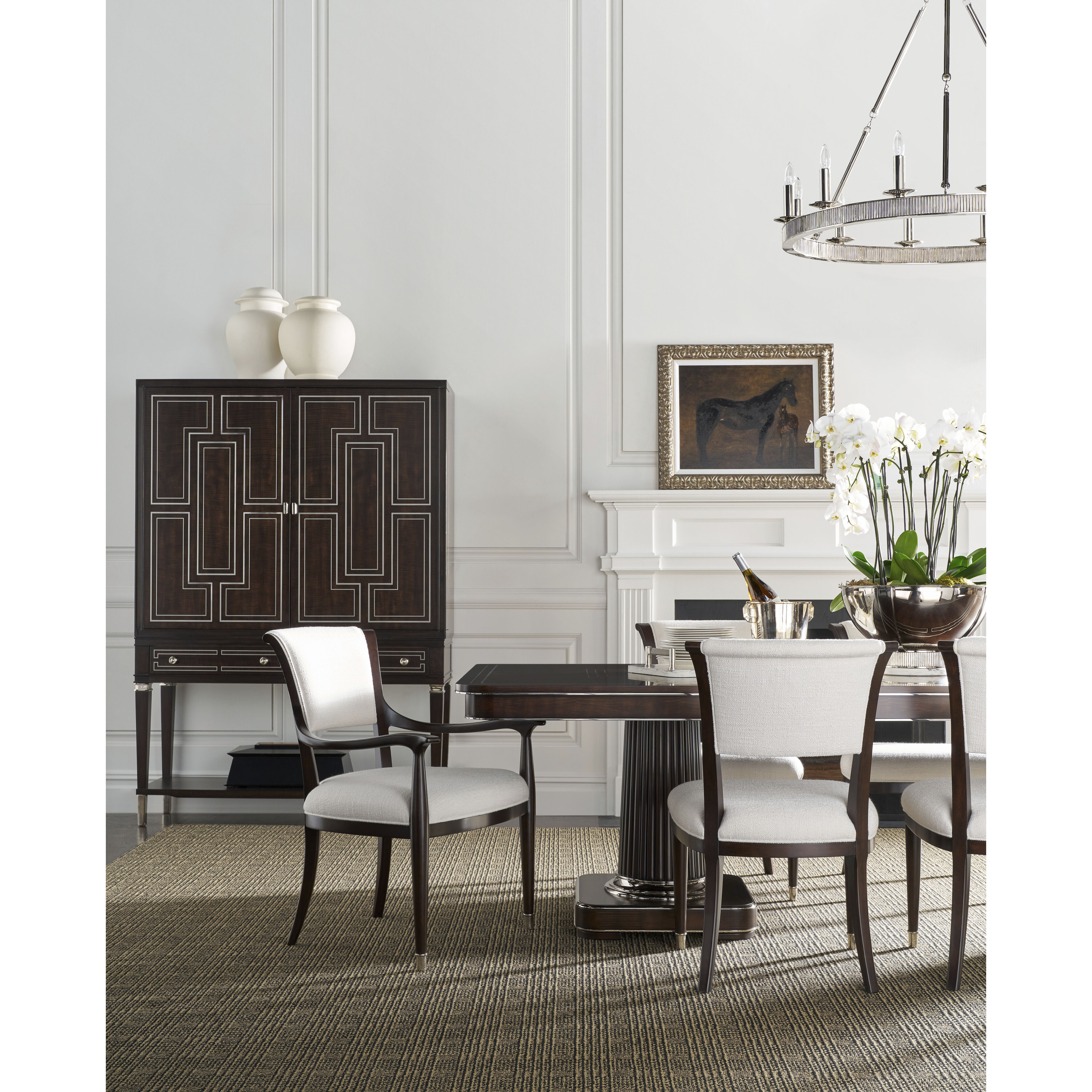 Spencer London Fulham Dining Side Chair, Wooden, Upholstered