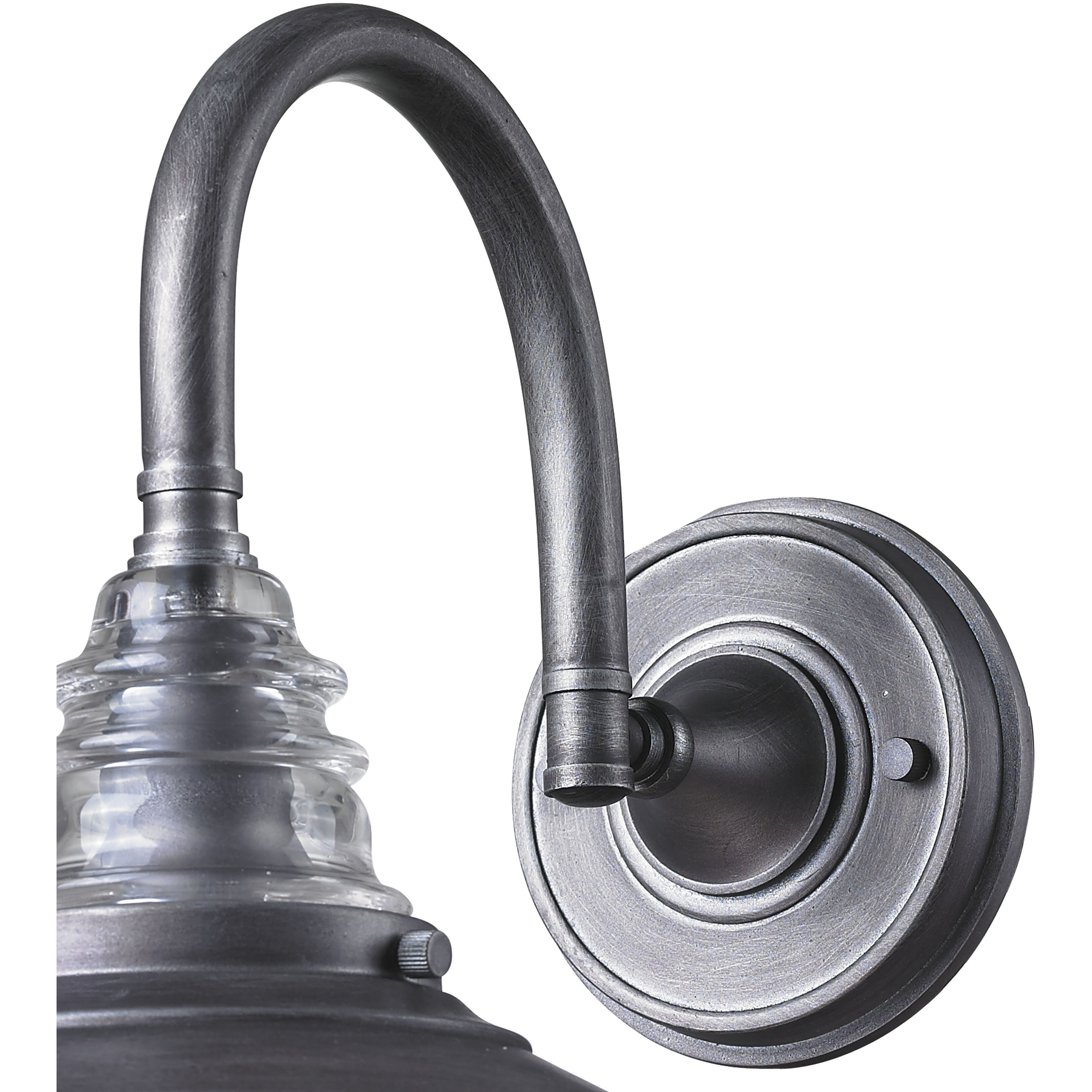 Insulator Glass Sconce Wall Light in Weathered Zinc