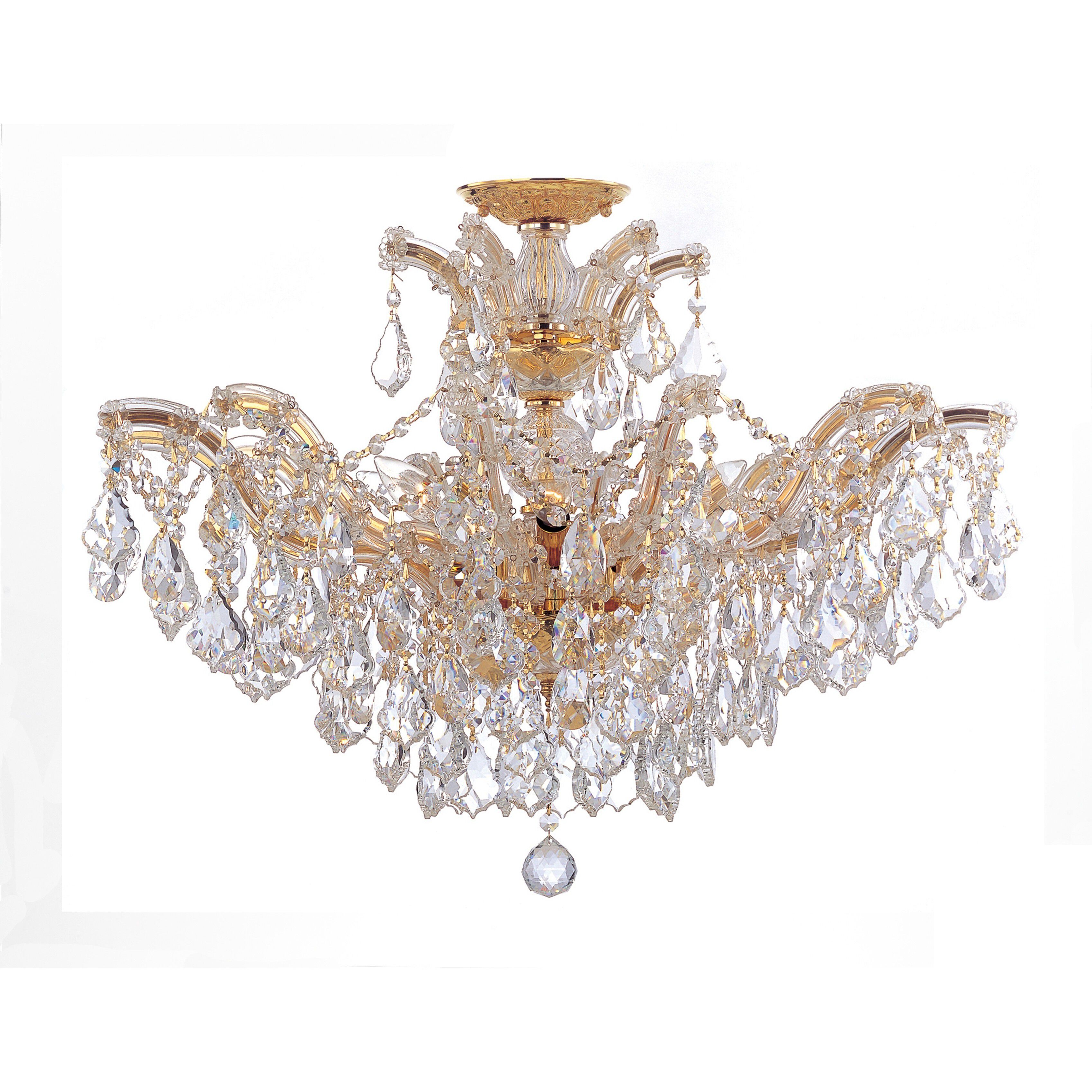 Maria Theresa 6 Light 29 inch Gold Semi Flush Ceiling Light in Clear Spectra