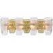 Strata 4 Light 29 inch Lacquered Gold Bath Vanity Wall Light