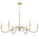 Toussant 6 Light 45 inch Modern Gold Chandelier Ceiling Light