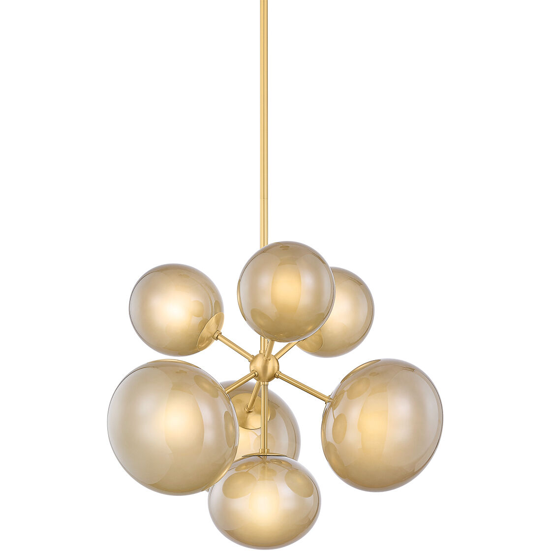 Zaley 7 Light 28 inch Aged Brass Chandelier Ceiling Light