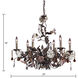 Cristallo Fiore 6 Light 29 inch Bronze Chandelier Ceiling Light
