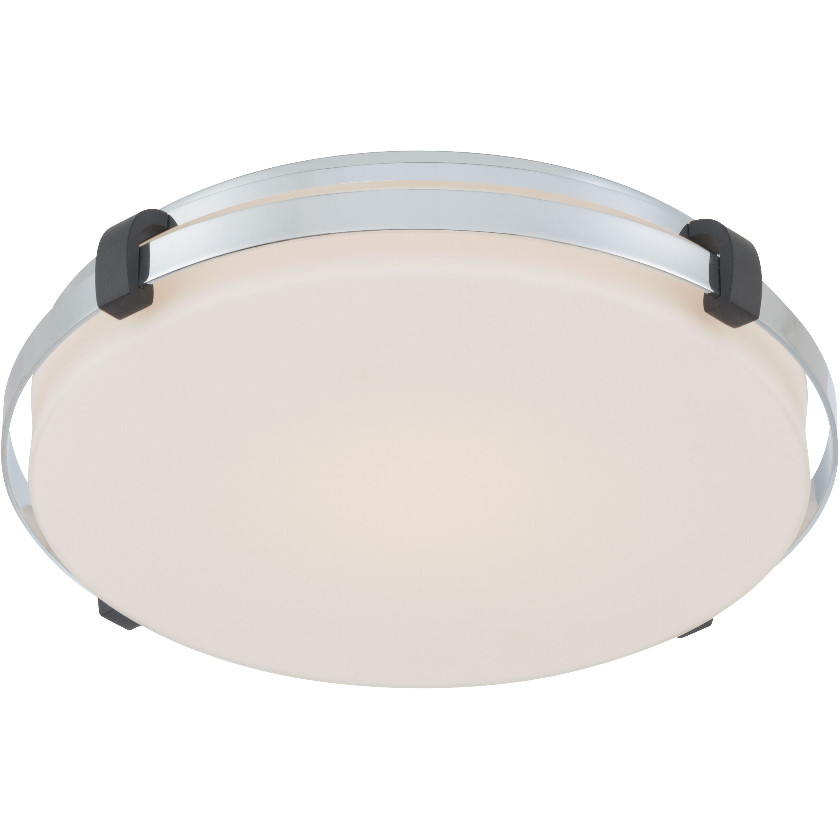 Arclume LED 14.75 inch Chrome and Dark Matte Black Flush Mount Ceiling Light