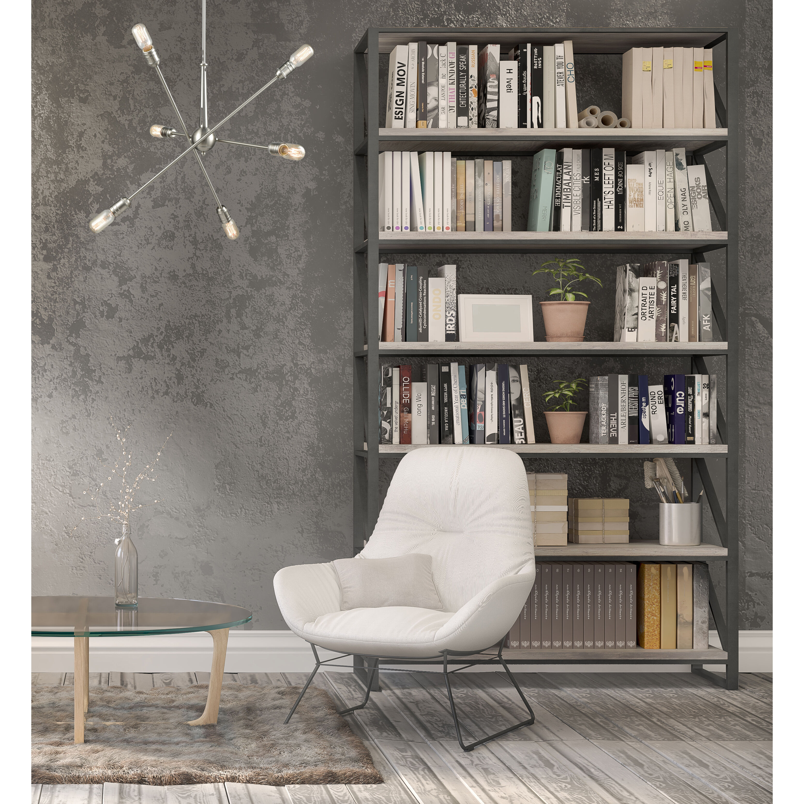 Delphine 6 Light 28 inch Satin Nickel Chandelier Ceiling Light