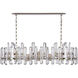 AERIN Bonnington 24 Light 55 inch Polished Nickel Linear Chandelier Ceiling Light in Crystal, Large