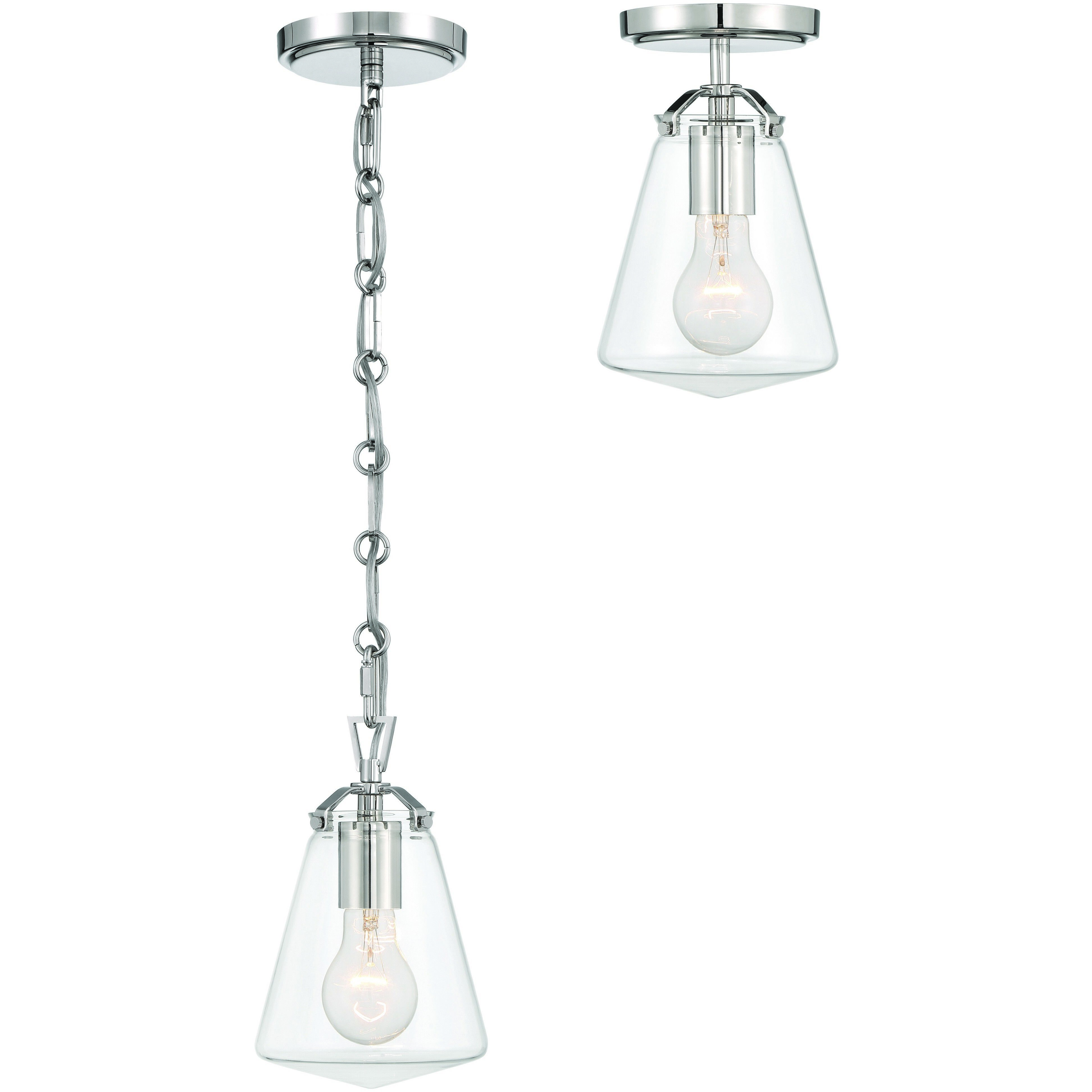 Voss 1 Light 5.75 inch Polished Nickel Mini Pendant Ceiling Light