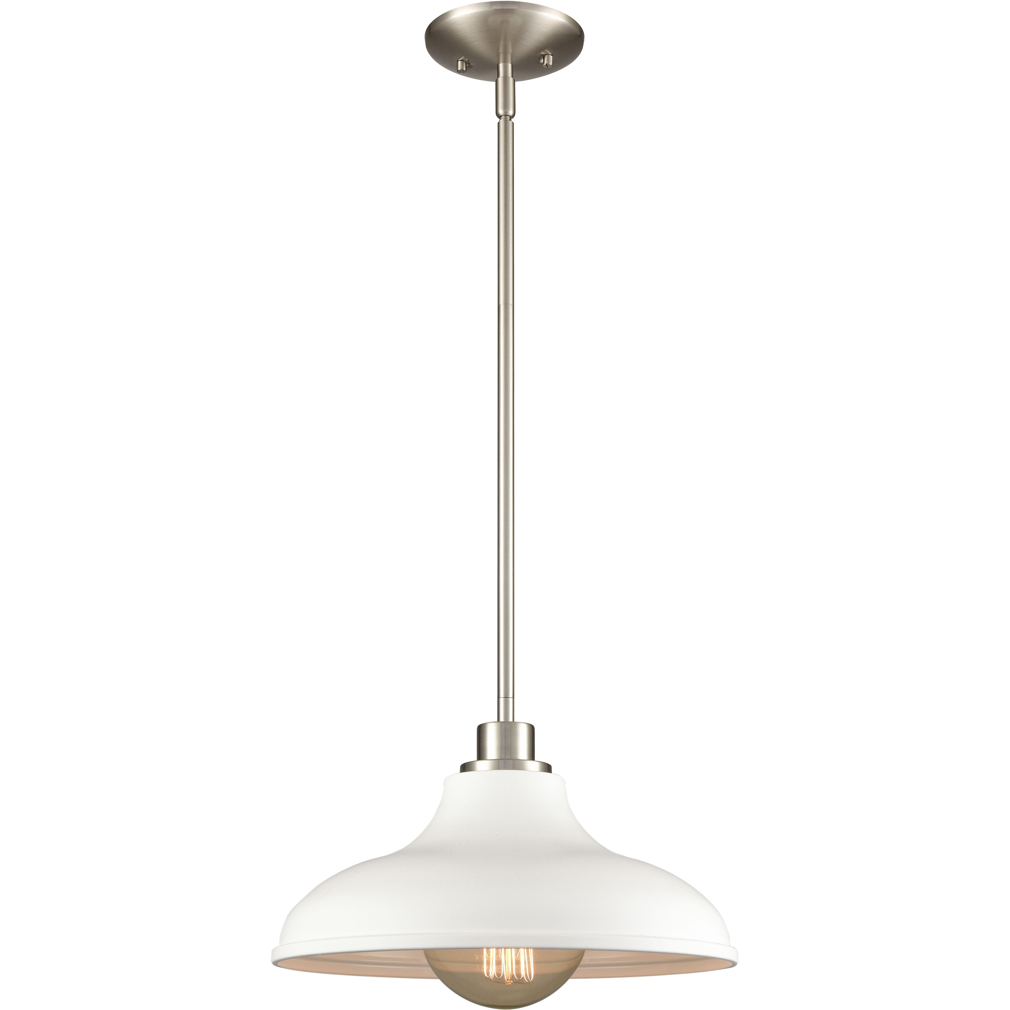 Grenville 1 Light 13 inch White with Brushed Nickel Pendant Ceiling Light