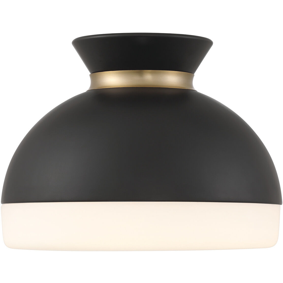 Gidget 2 Light 15 inch Matte Black and Vibrant Gold Flush Ceiling Light