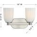 Baldwin 2 Light 14 inch Satin Nickel Bathroom Vanity Light Wall Light, Essentials