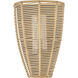 Open Air Luca 1 Light 12 inch Black / Camel Rattan Outdoor Wall Mount Lantern