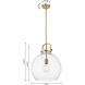 Downtown Urban Newton Sphere 1 Light 14 inch Satin Nickel Pendant Ceiling Light in Matte White