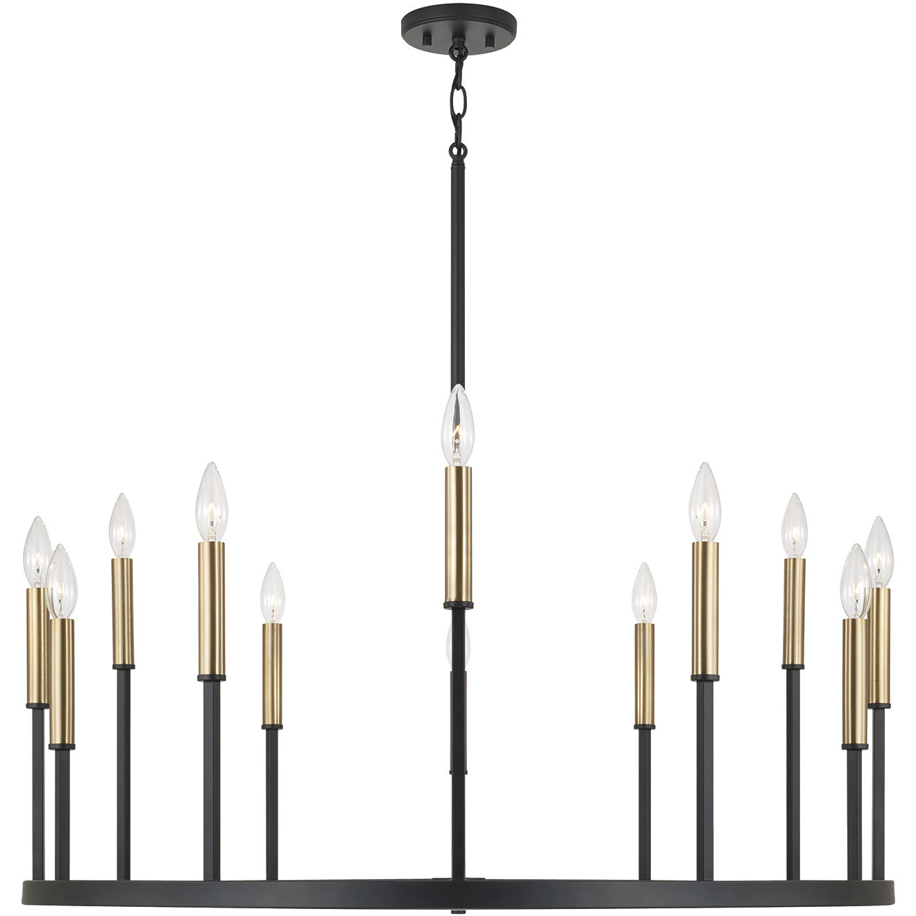 Davis 12 Light 36 inch Espresso and Brass Chandelier Ceiling Light