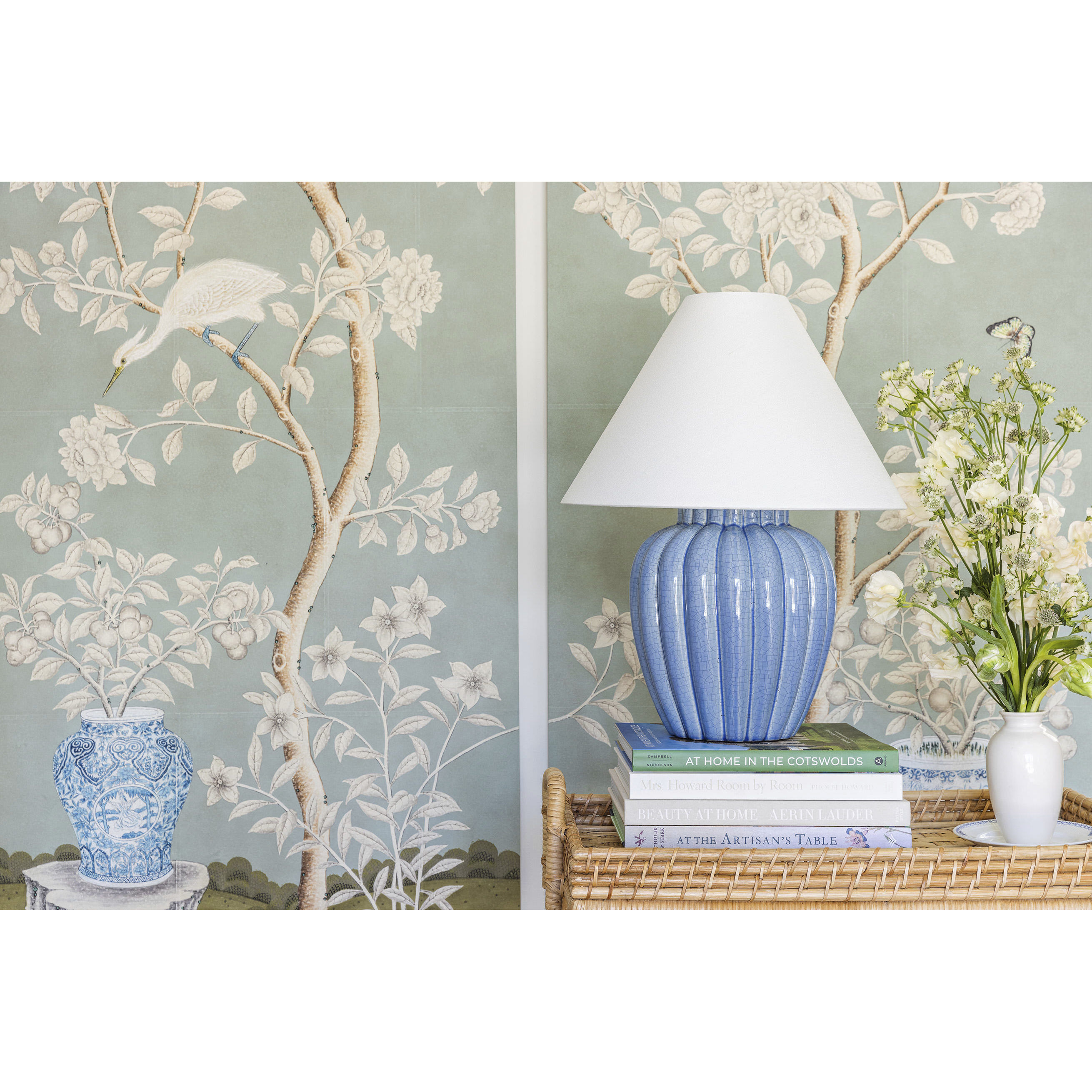 Clarendon 20 inch 60.00 watt Aged Brass and Blue Table Lamp Portable Light