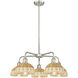Ballston Bristol Natural II 5 Light 26 inch Satin Nickel Chandelier Ceiling Light