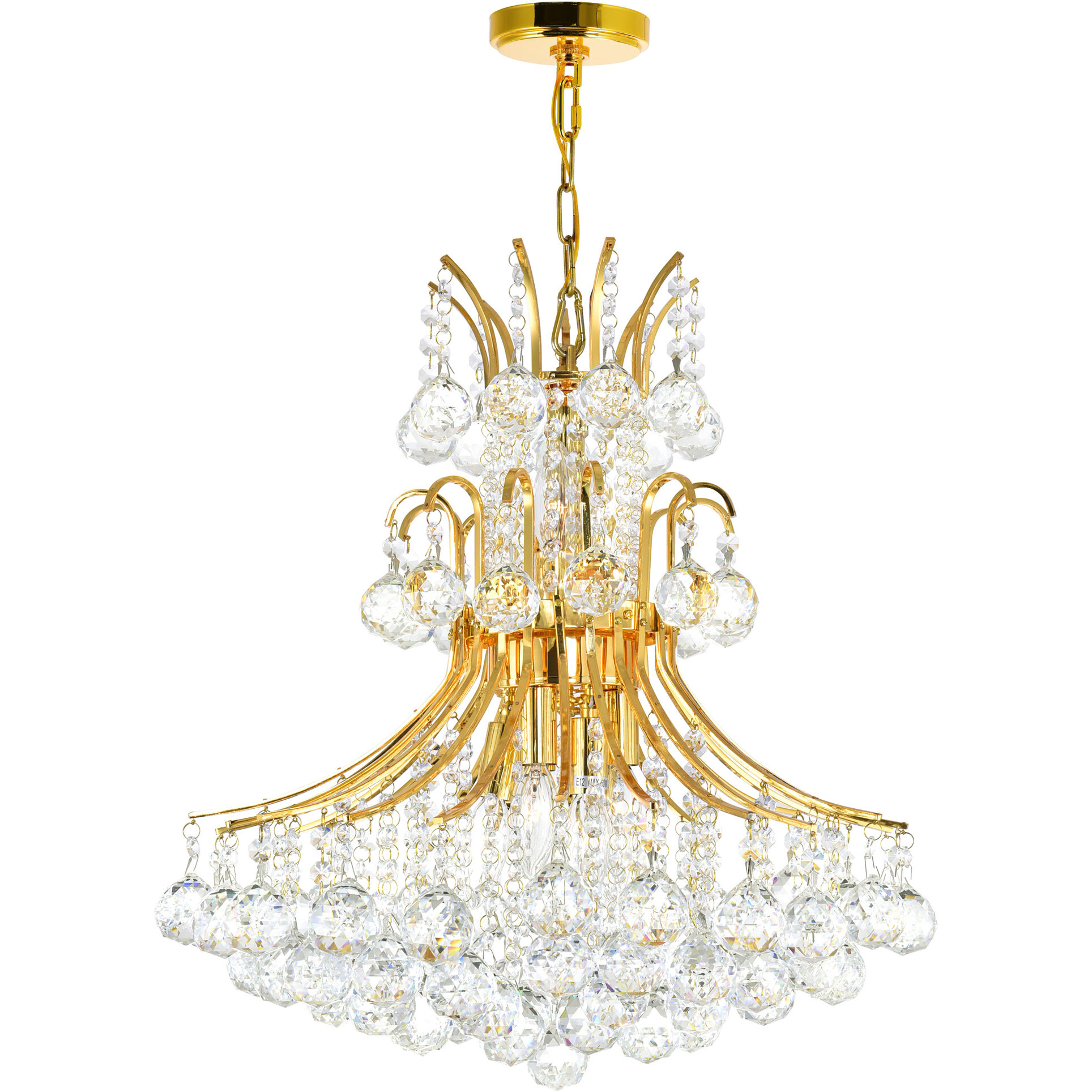Princess 10 Light 24 inch Gold Down Chandelier Ceiling Light