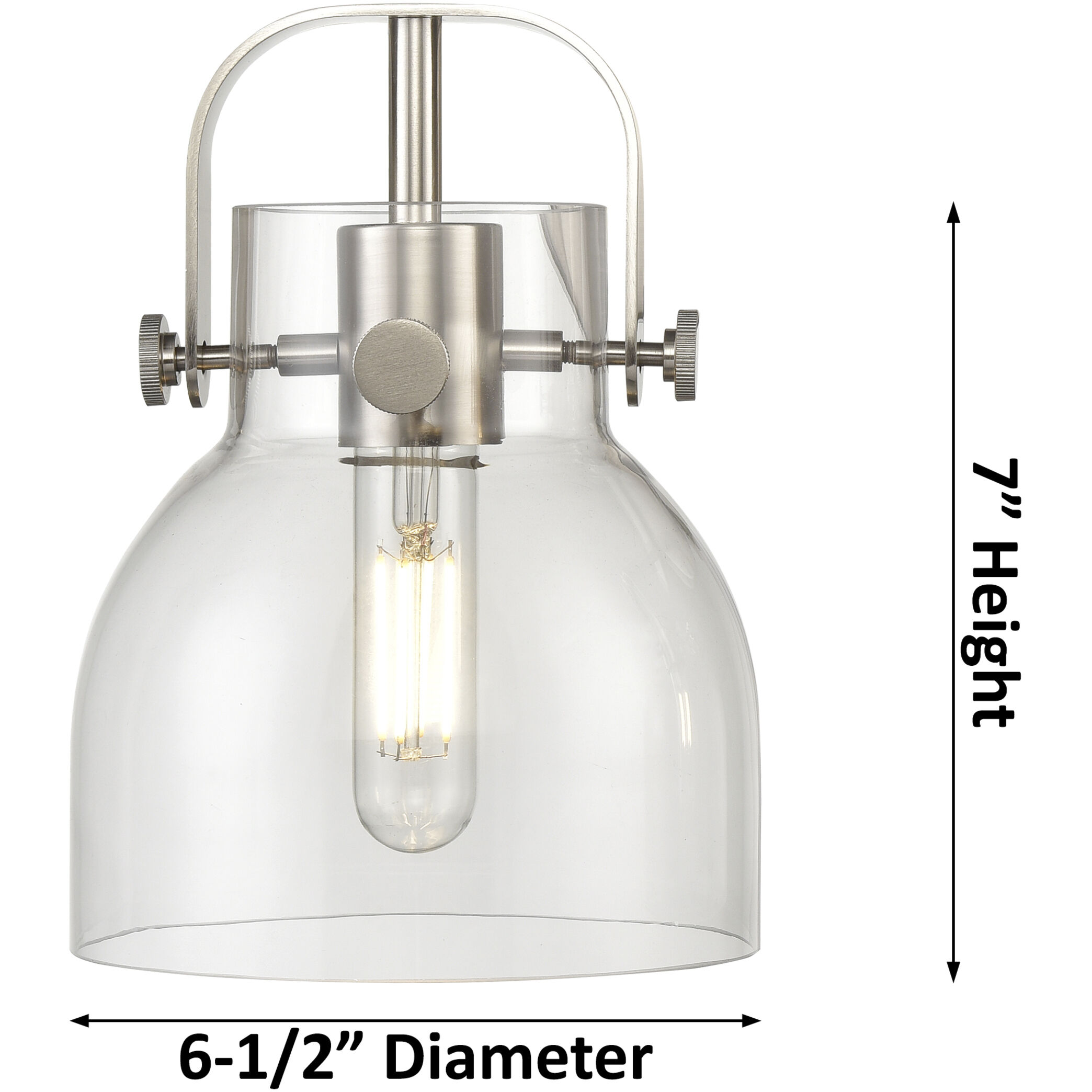 Pilaster II Bell Sconce Wall Light in Satin Nickel, Matte White Glass