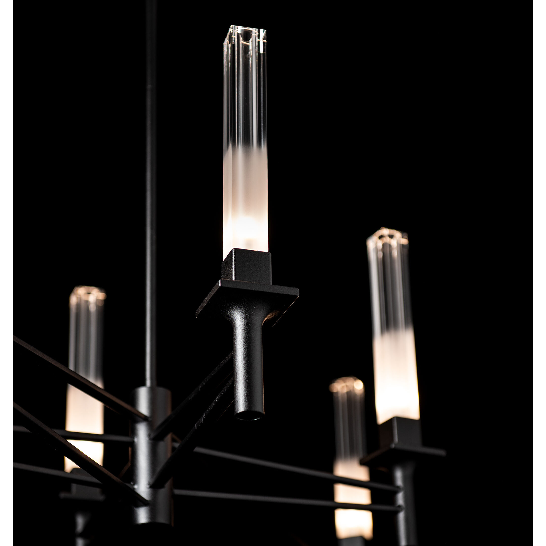 Truss 6 Light 49.5 inch Black Linear Chandelier Ceiling Light