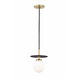 Ellis LED 7 inch Aged Brass and Black Pendant Ceiling Light