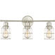 Industrial 3 Light 24 inch Brushed Nickel Bathroom Vanity Light Wall Light