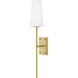 Saunders 1 Light 6.5 inch Lacquered Brass Bath Sconce Wall Light