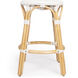 Tobias White Rattan Bar Stool