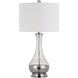 Potenza 27 inch 150 watt Brushed Steel Table Lamp Portable Light