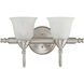 Brunswick 2 Light 17 inch Satin Nickel Bathroom Vanity Light Wall Light, Essentials
