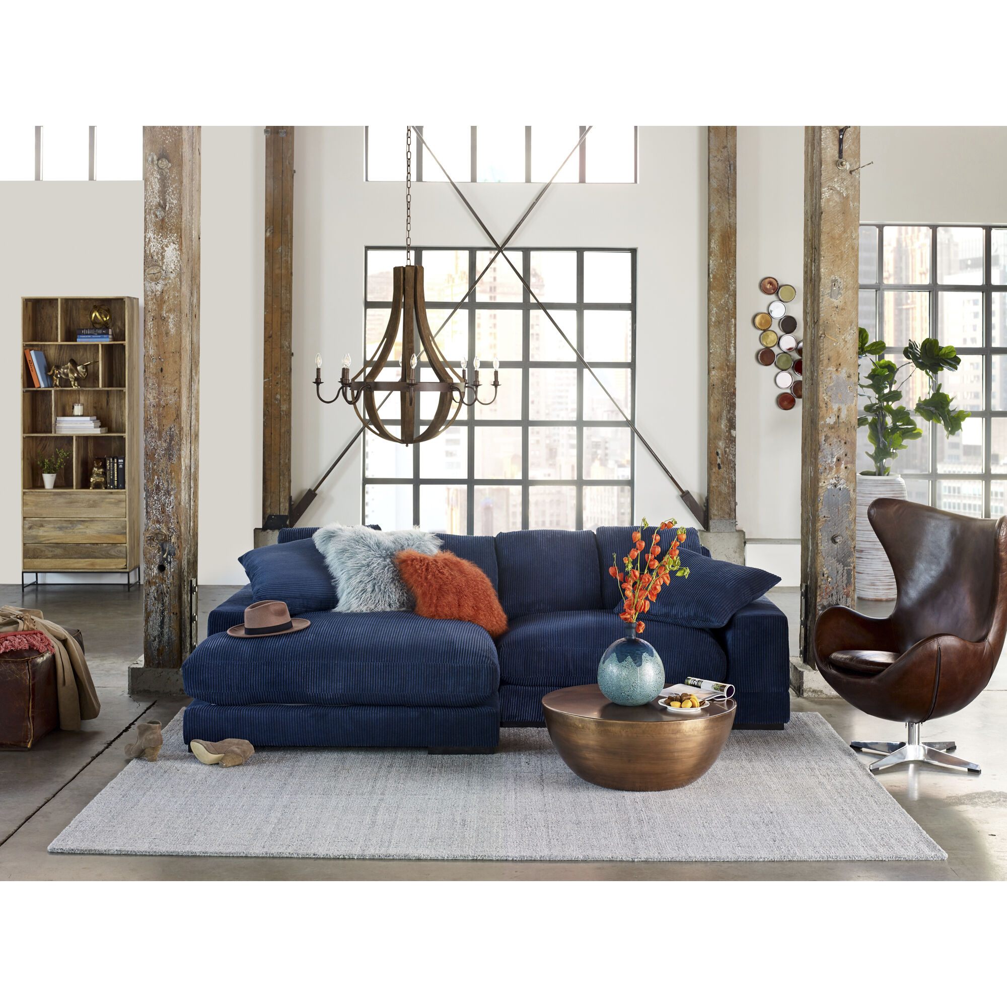 Plunge 106 X 46 inch Blue Sectional