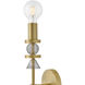 Prim 1 Light 5.25 inch Lacquered Brass Sconce Wall Light