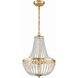 Rylee 3 Light 14 inch Antique Gold Mini Chandelier Ceiling Light