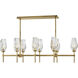 Ana 8 Light 46 inch Heritage Brass Indoor Linear Chandelier Ceiling Light
