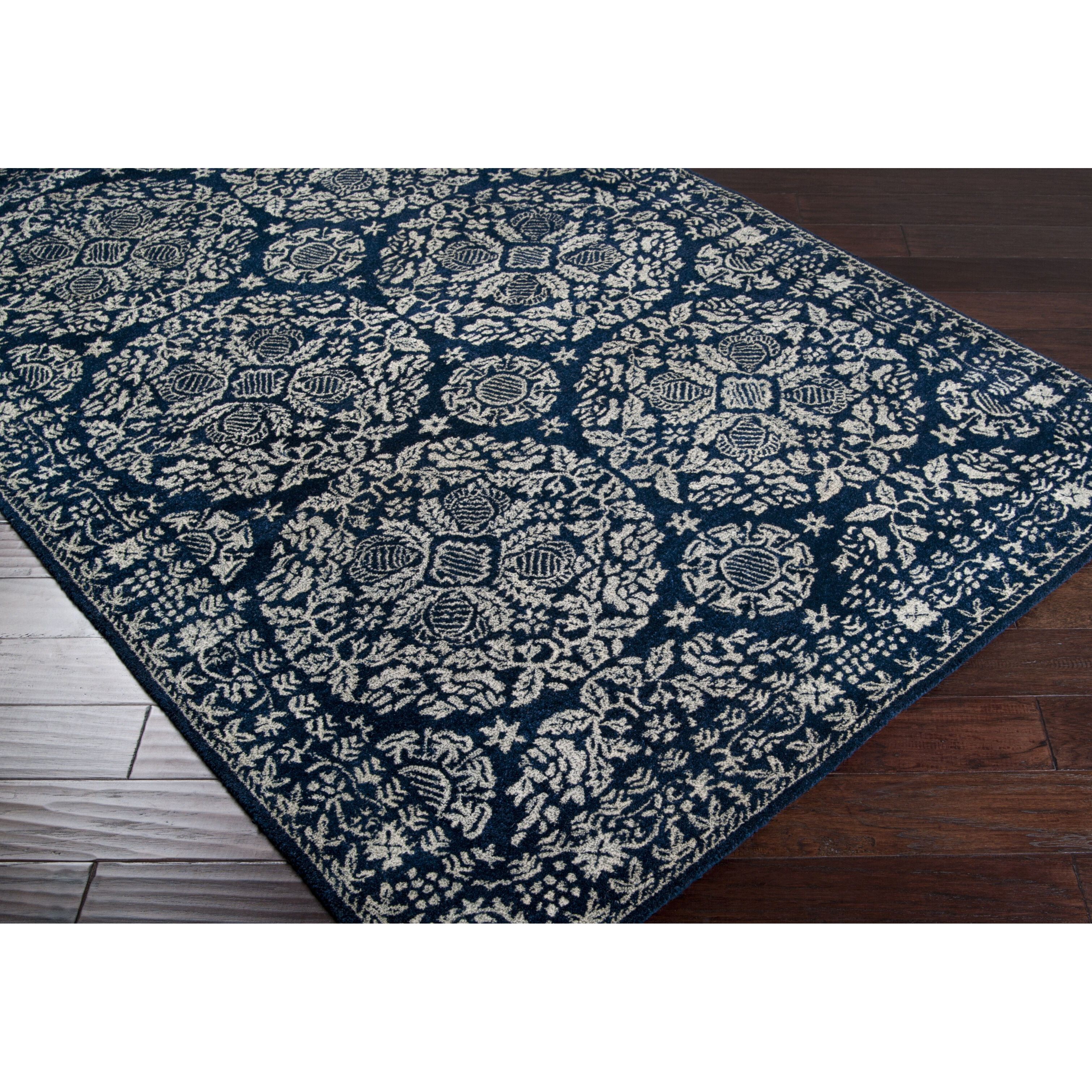 Hendrick 108 X 72 inch Dark Blue Rug, Rectangle