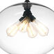 Glass 4 Light 16 inch Black Down Pendant Ceiling Light in Clear