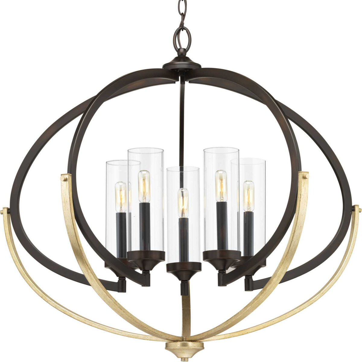 Orna 5 Light 33.75 inch Antique Bronze Chandelier Ceiling Light, Design Series