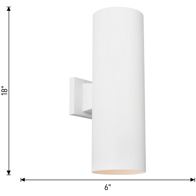 Sean Lavin Outdoor Cylinders 2 Light 18 inch Outdoor Textured White Outdoor Wall Lantern