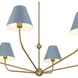 Xavier 6 Light 48 inch Vibrant Gold Chandelier Ceiling Light in Vibrant Gold and Blue