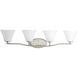 Bravo 4 Light 37.25 inch Brushed Nickel Bath Vanity Wall Light