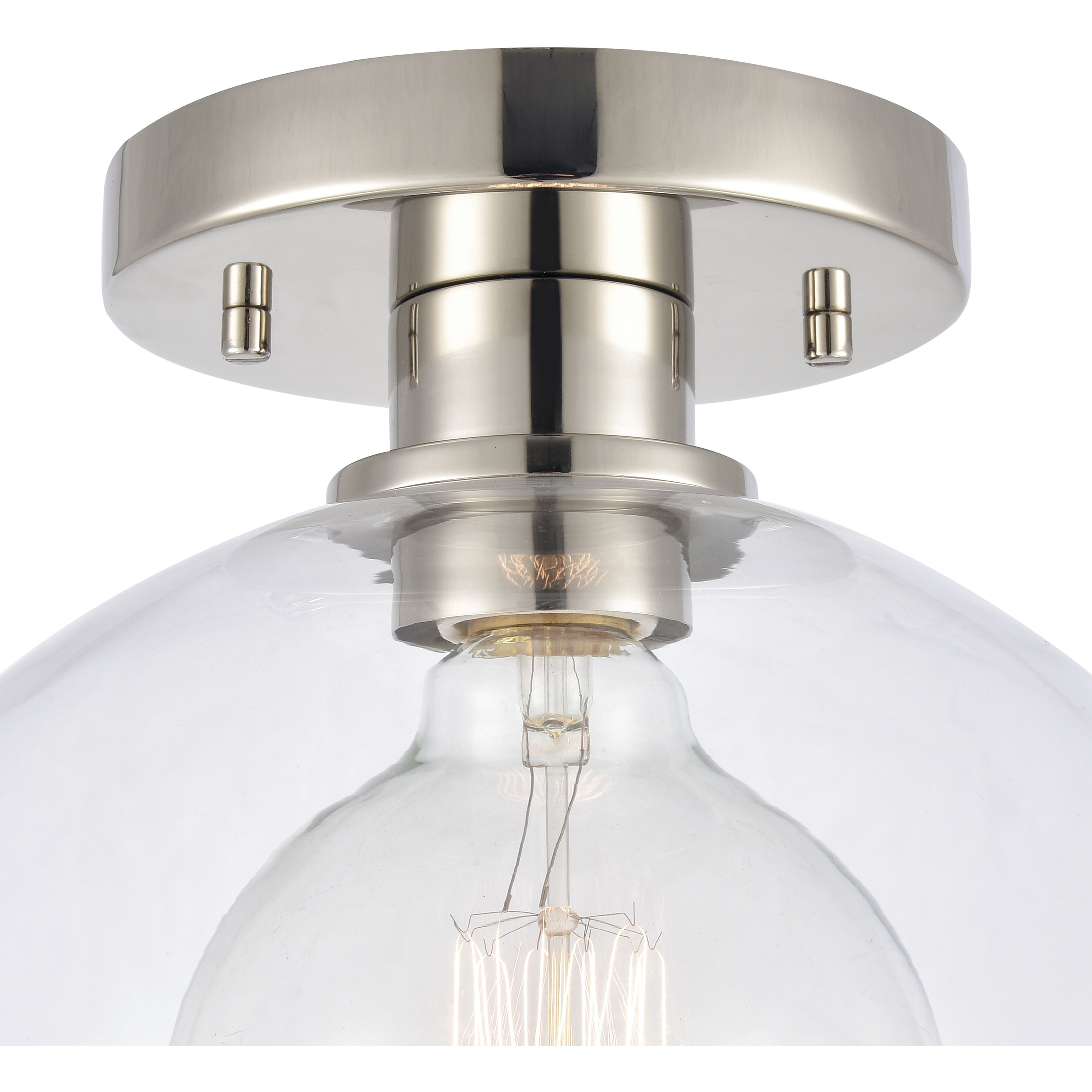 Julian 1 Light 10 inch Polished Nickel Semi Flush Mount Ceiling Light